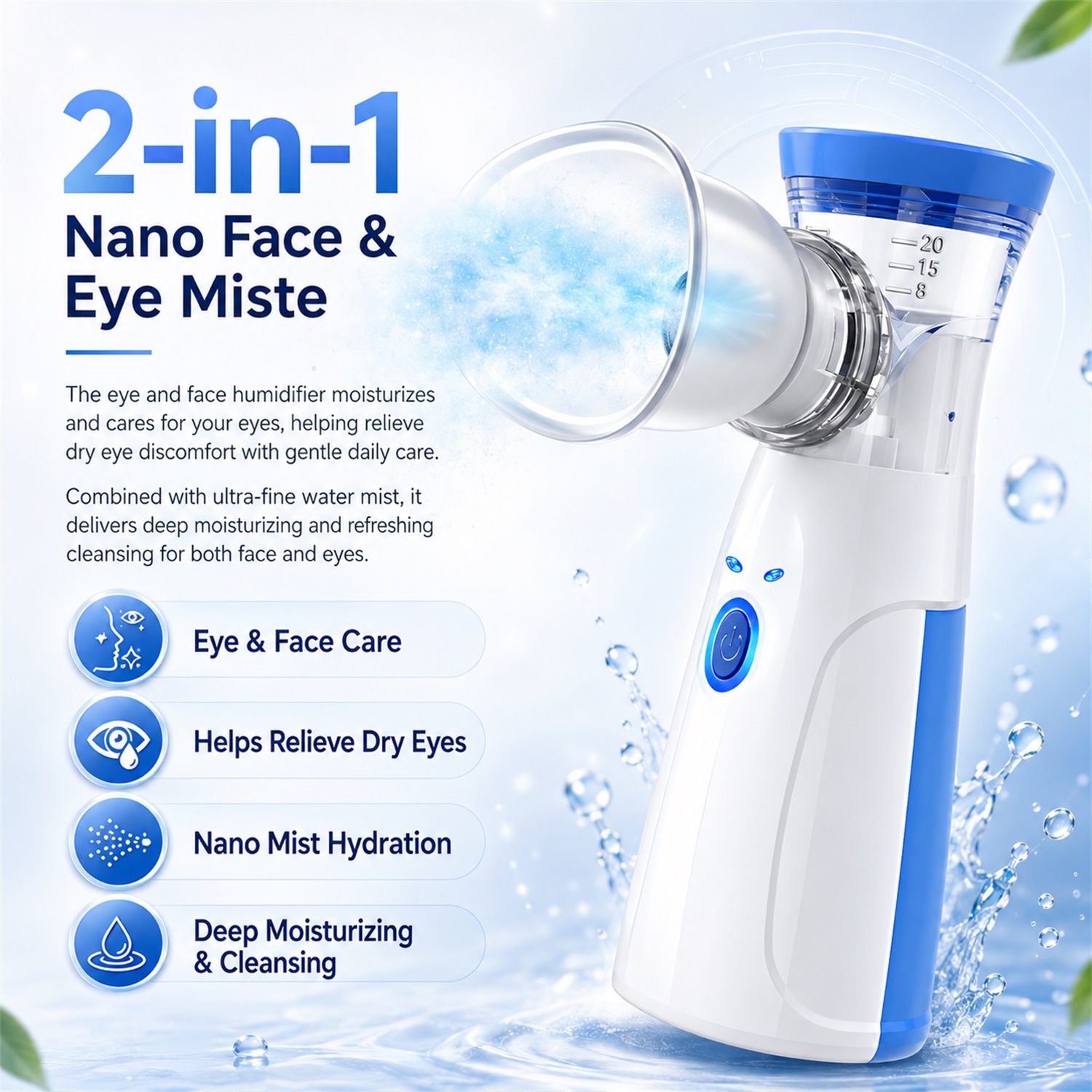Facial Steamer Nano - Handheld Facial Nano Mister Draagbare Hydraterende